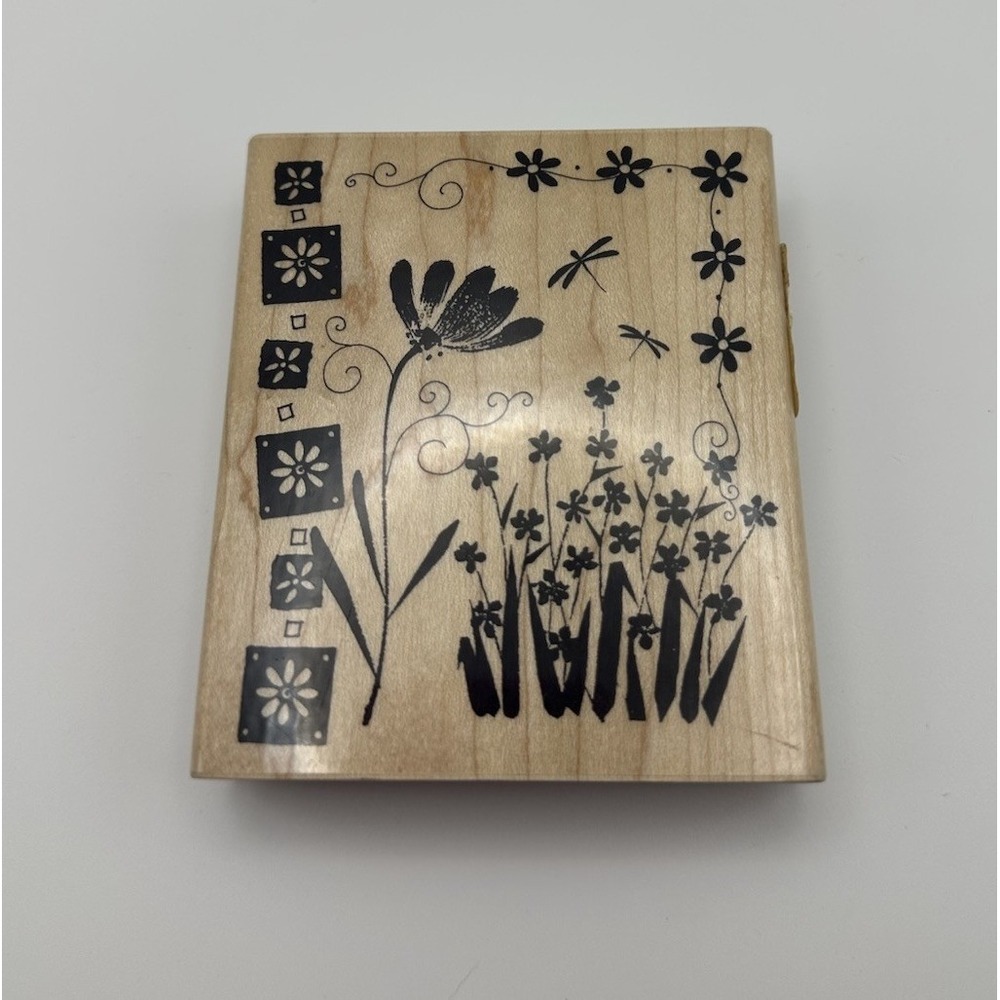 Penny Black 2008 An Afternoon 3877K Floral Botanical Wood Mount Rubber Stamp Art